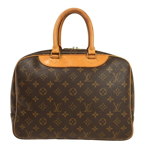 LOUIS VUITTON LV Logo Deauville Hand Bag Monogram Leather Brown M47270 86GA444 - Picture 7 of 16